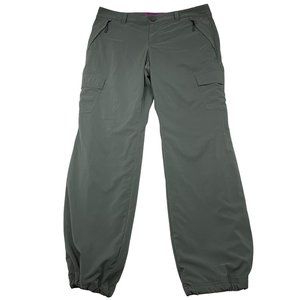 Eddie Bauer Womens Fleece Lined Cargo Jogger Pants Size 12 Gray Hiking Outdoor